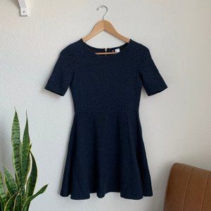 h&m divided | navy textured skater dress